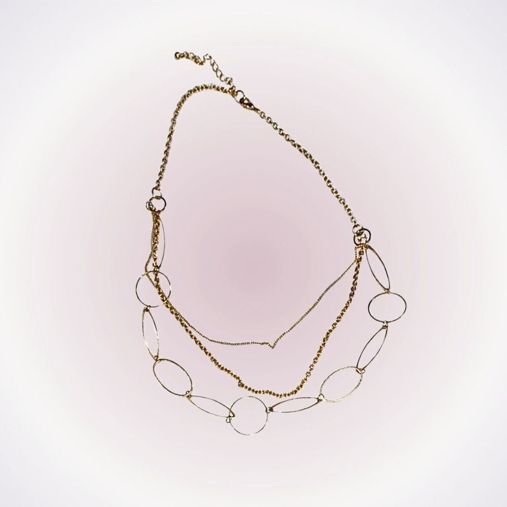 Gold tiered layered chain necklace | Sz OS